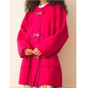 1980’s Hot Pink Wool Anorak Coat
